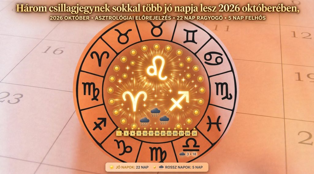 3 csillagjegy, amelynek 2026 októberében sokkal több jó nap jut, mint nehéz pillanat